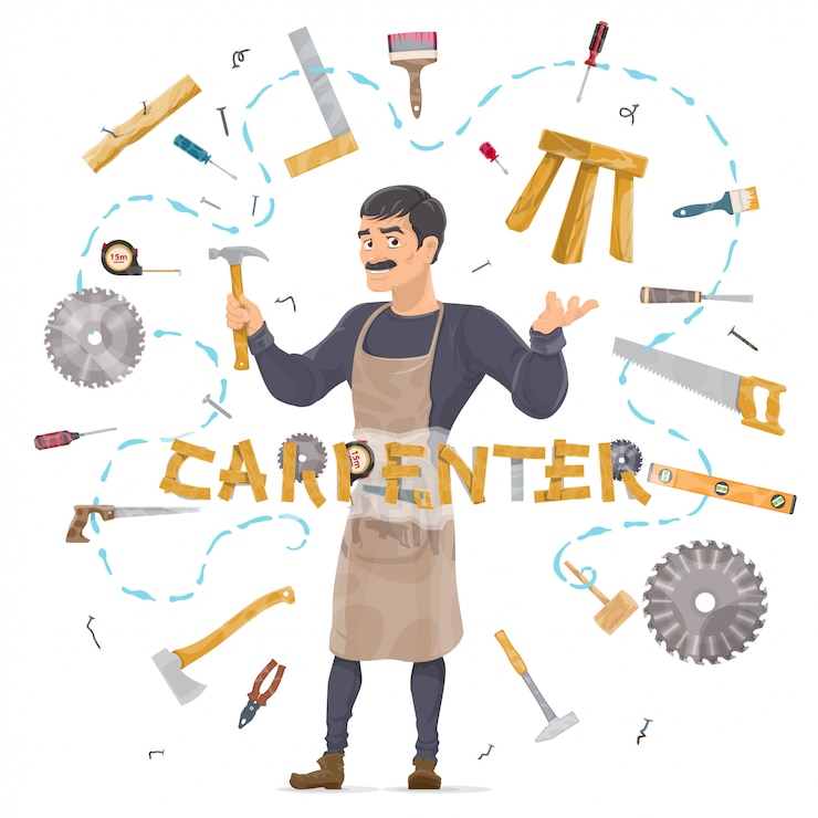Free Vector carpentry round concept