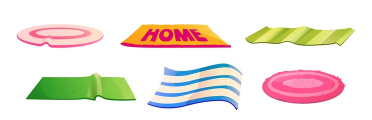 Free Vector carpets fluffy floor mats for home cloth rugs