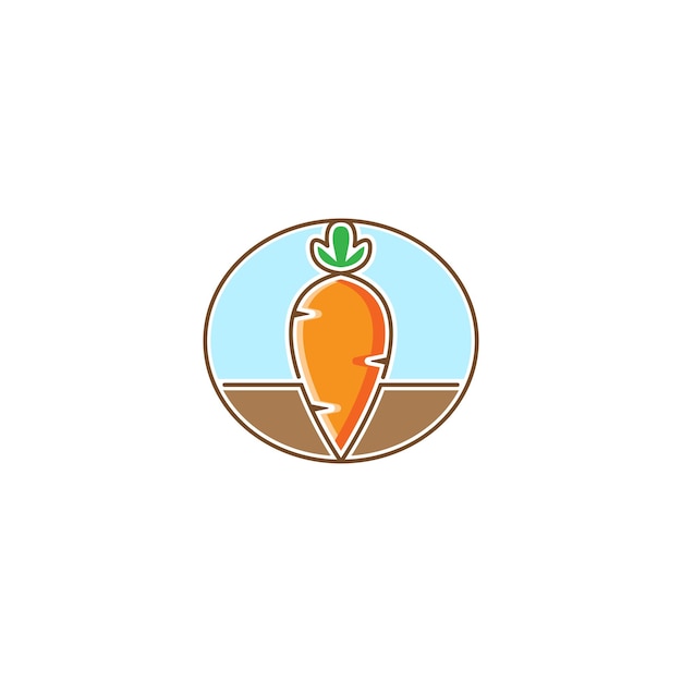 Carrot farm. vector logo icon template