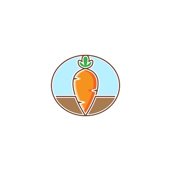 Carrot farm. vector logo icon template