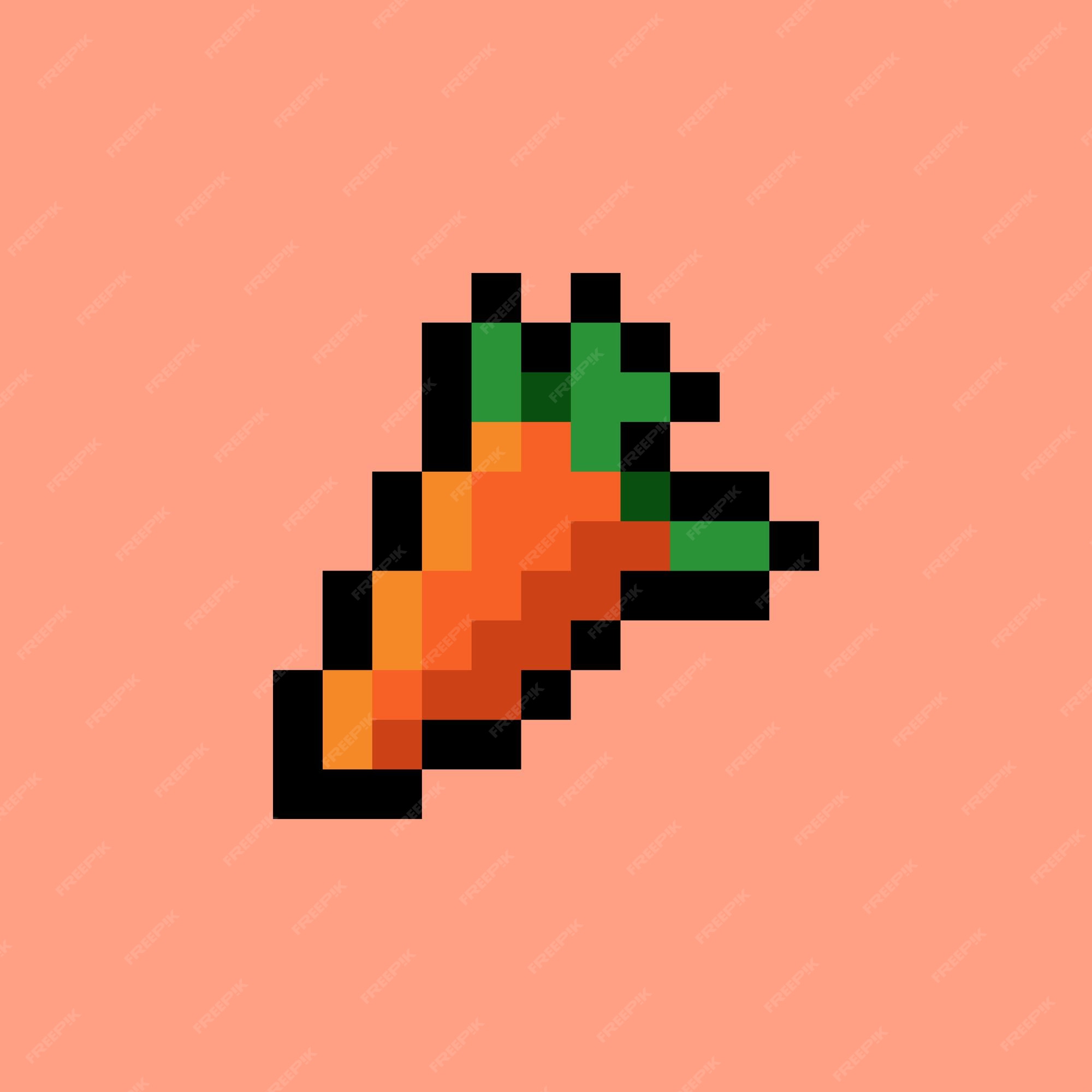 Premium Vector Carrot Pixel Art Style Premium Vector Carrot Pixel Art Style