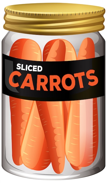 Free vector carrot preserve in glass jar