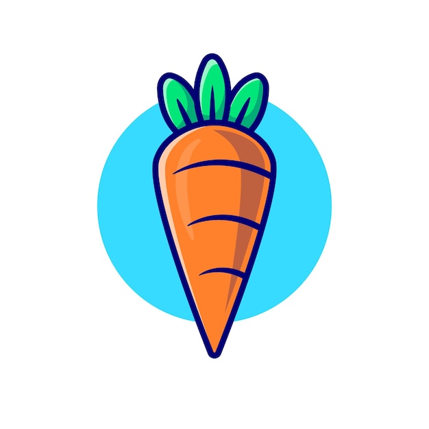 Морковь овощной мультфильм векторная иконка иллюстрация еда природа иконка концепция изолирована premium векторы