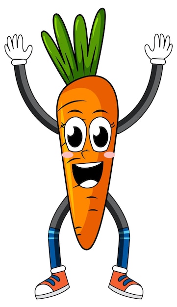 Free Vector  Carrot with arms and legs