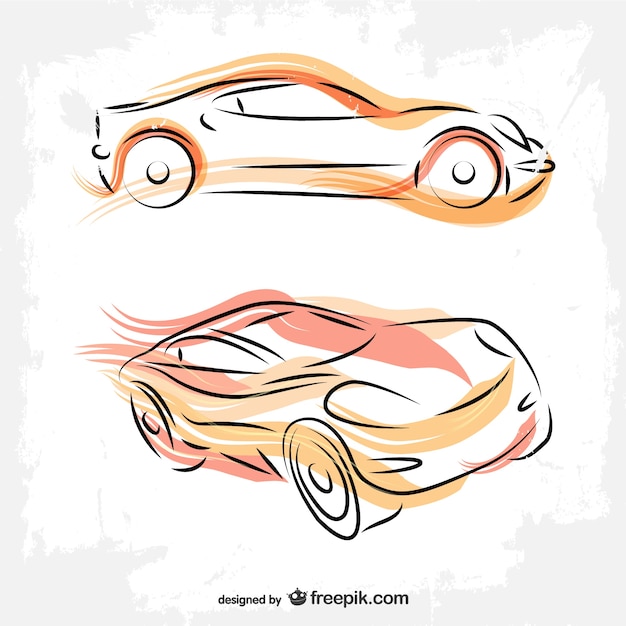 Cars line art drawing