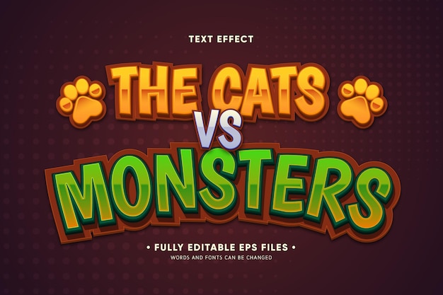 The cars vs monsters text effect