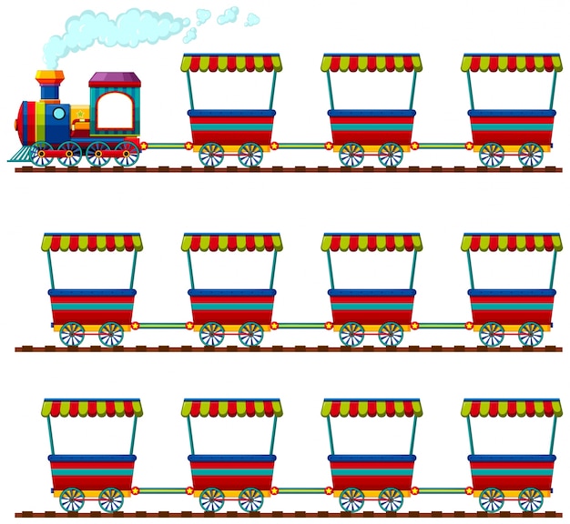 無料ベクター カートグループ色鉄道芸術