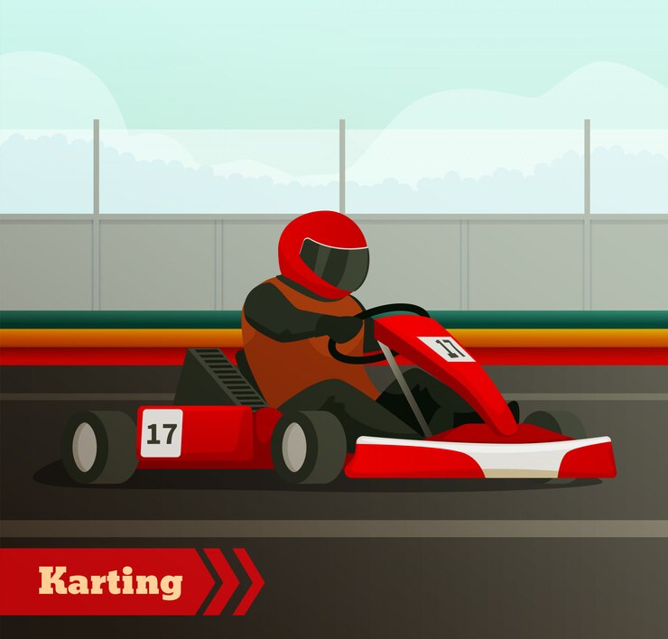 Free Vector cart race flat background