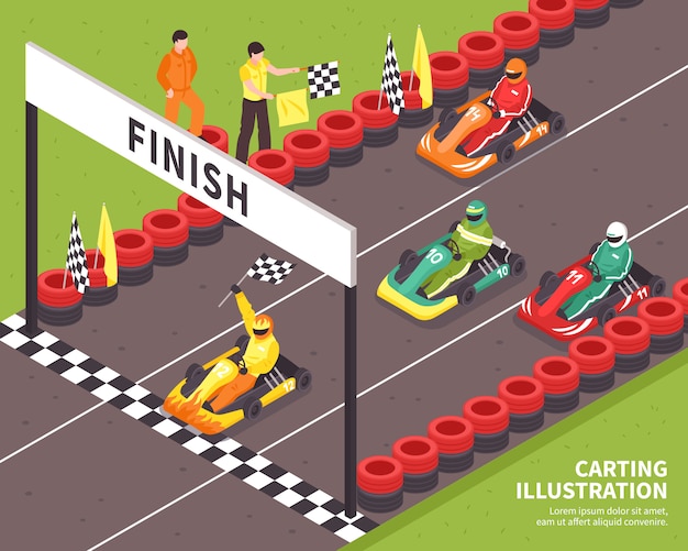 Free vector carting race finish