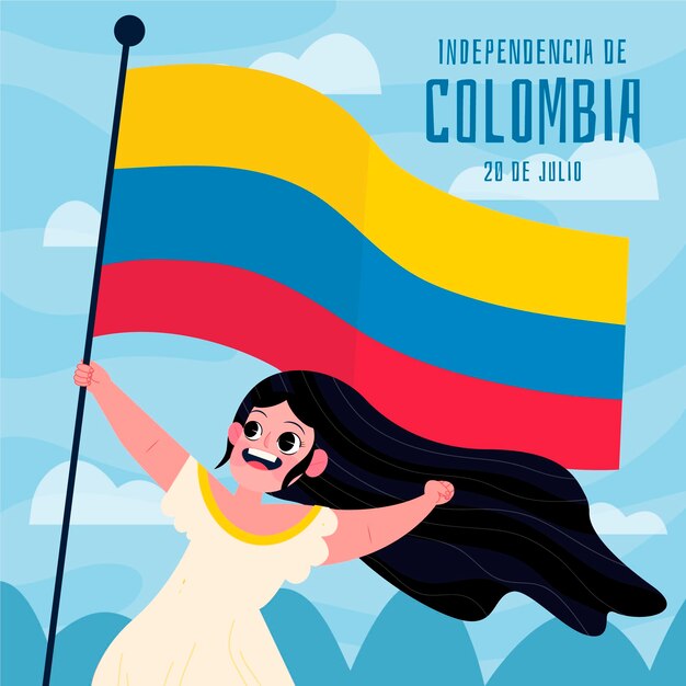 Cartoon 20 de julio - independencia de colombia illustration