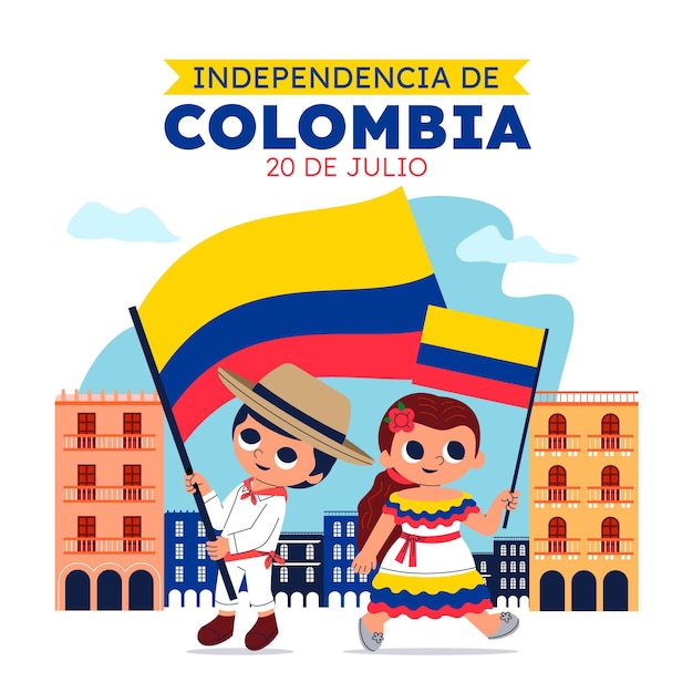 Free Vector Cartoon 20 De Julio Independencia De Colombia Illustration