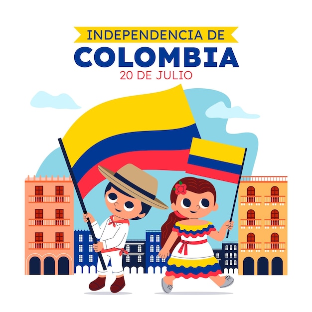 Cartoon 20 de julio - independencia de colombia illustration