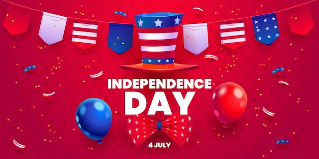 Cartoon 4th of july - independence day balloons background