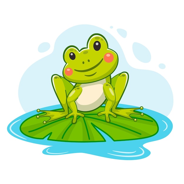 Cartoon adorable frog illustration