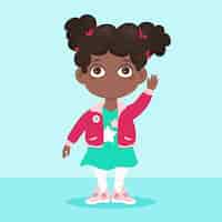 Бесплатное векторное изображение Афро-американская девушка мультфильм