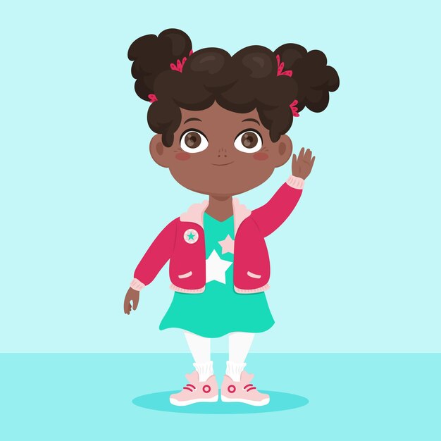 Cartoon african american girl