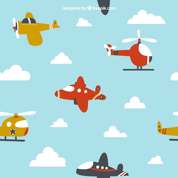 Free vector cartoon airplane flying for children design