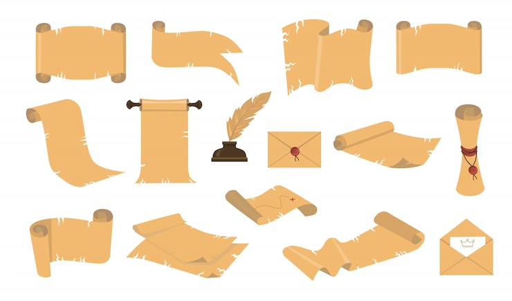 Free Vector cartoon ancient scrolls  icon kit