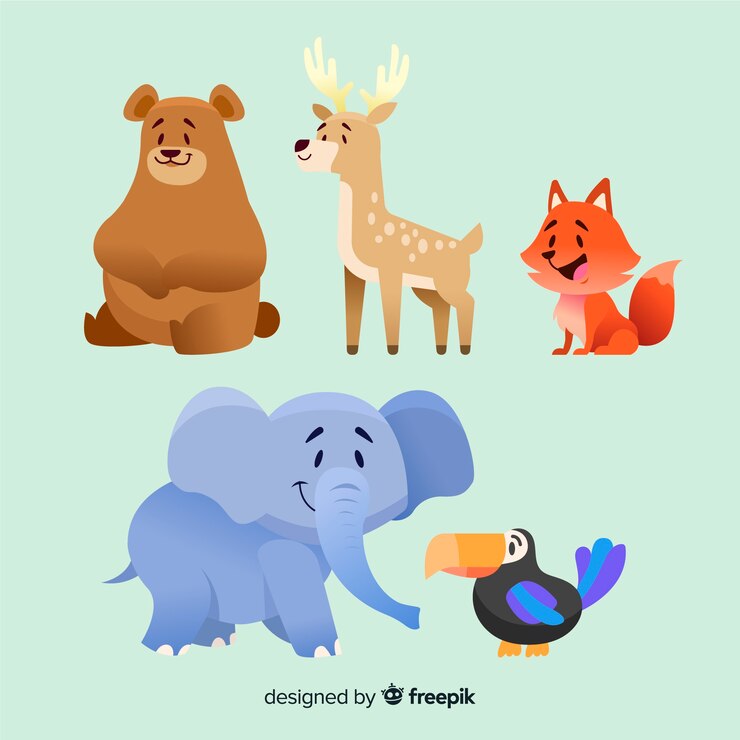 मुफ़्त वेक्टर cartoon animal collection design