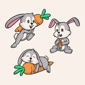 ニンジンとかわいいウサギの性格 ウサギはニンジンを抱きしめて食べました プレミアムベクター ニンジンとかわいいウサギの性格 ウサギはニンジンを抱きしめて食べました プレミアムベクター