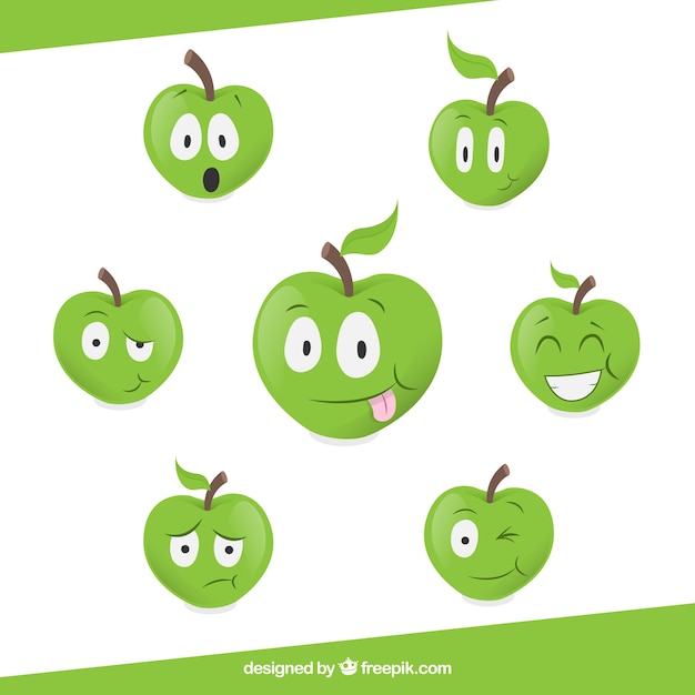 Free vector cartoon apples