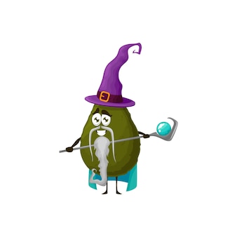 Cartoon avocado magic fruit vector character
