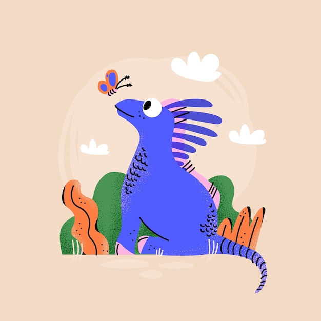 Free vector cartoon baby dinosaur illustrated