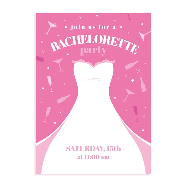 Free vector cartoon bachelorette party invitation