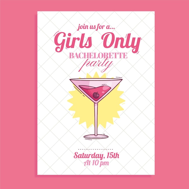 Free vector cartoon bachelorette party invitation