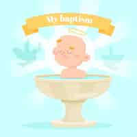 Free vector cartoon baptism concept illustration