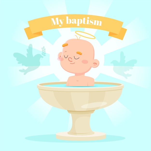 Free Vector cartoon baptism concept illustration