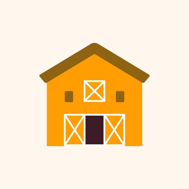 Cartoon barn vector agriculture icon