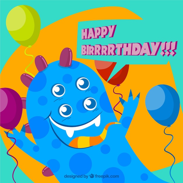 Free vector cartoon birthday card