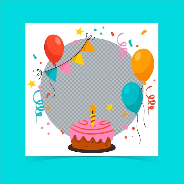 Free vector cartoon birthday facebook frame