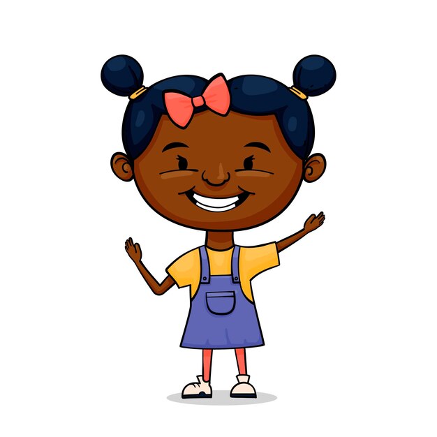 Cartoon black girl illustration