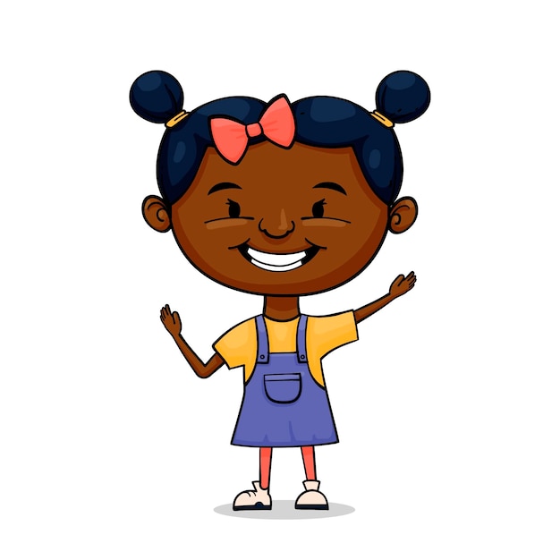 Cartoon black girl illustration