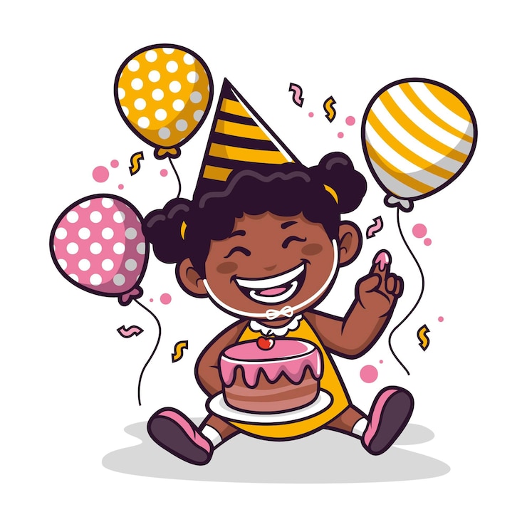 Free Vector cartoon black girl illustration