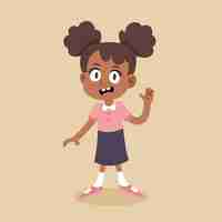 Free vector cartoon black girl illustration