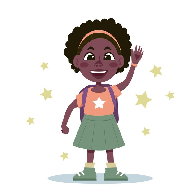 Cartoon black girl illustration