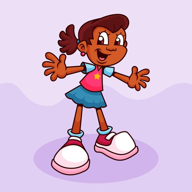 Cartoon black girl illustration