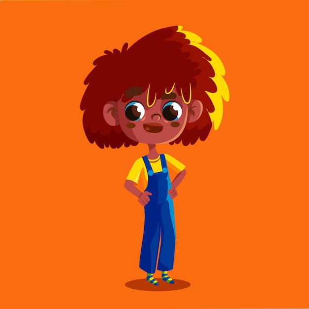 Free vector cartoon black girl illustration