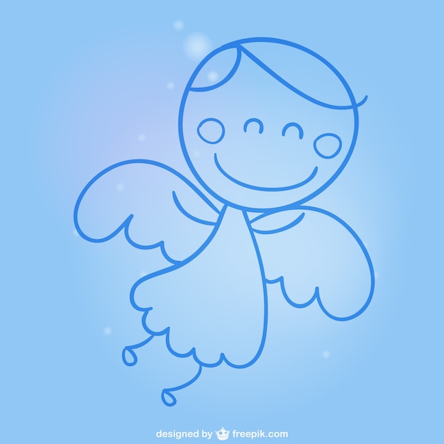 Cartoon blue angel