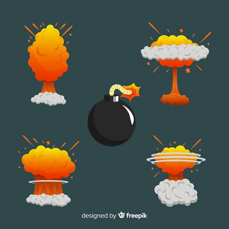 Free Vector cartoon bomb and bomb explosion effect collection