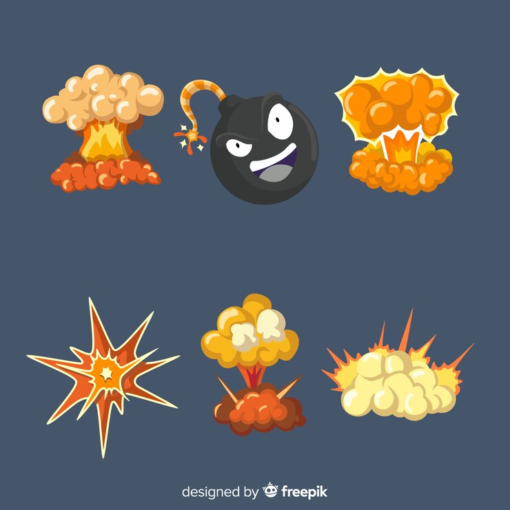 Free Vector cartoon bomb and bomb explosion effect collection