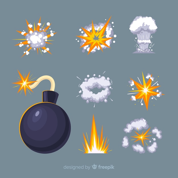 Cartoon bomb and explosion effect collection