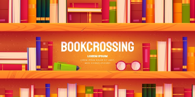 Free vector cartoon bookcrossing background