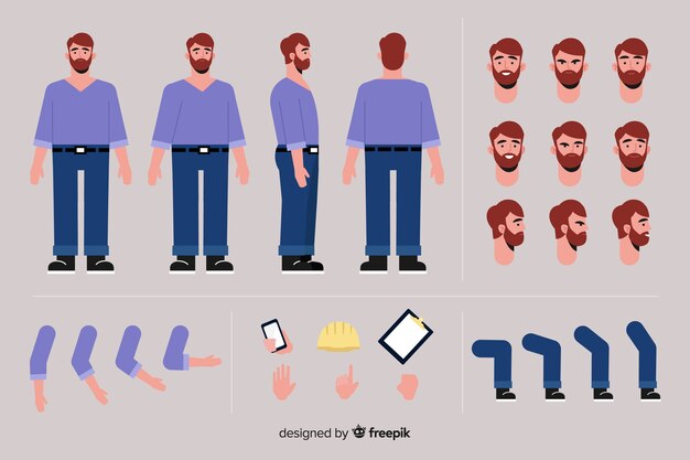 Cartoon boy character template