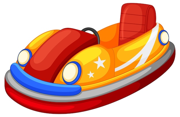 Cartoon bumper car on white background