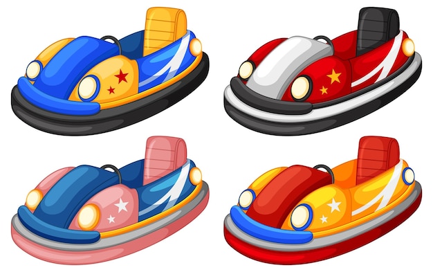 Cartoon bumper car on white background