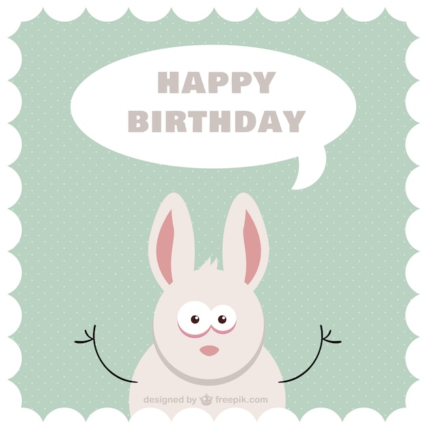 Free vector cartoon bunny b-day card